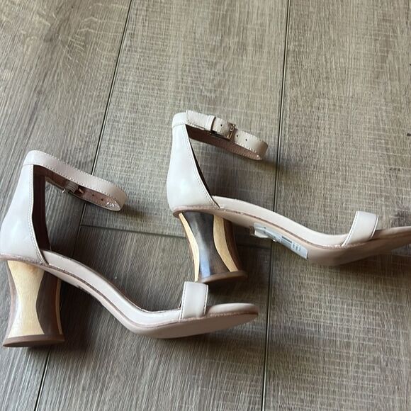 Jeffrey Campbell Ivory Leather Striped Sandal One Strap Heels - Picture 4 of 7